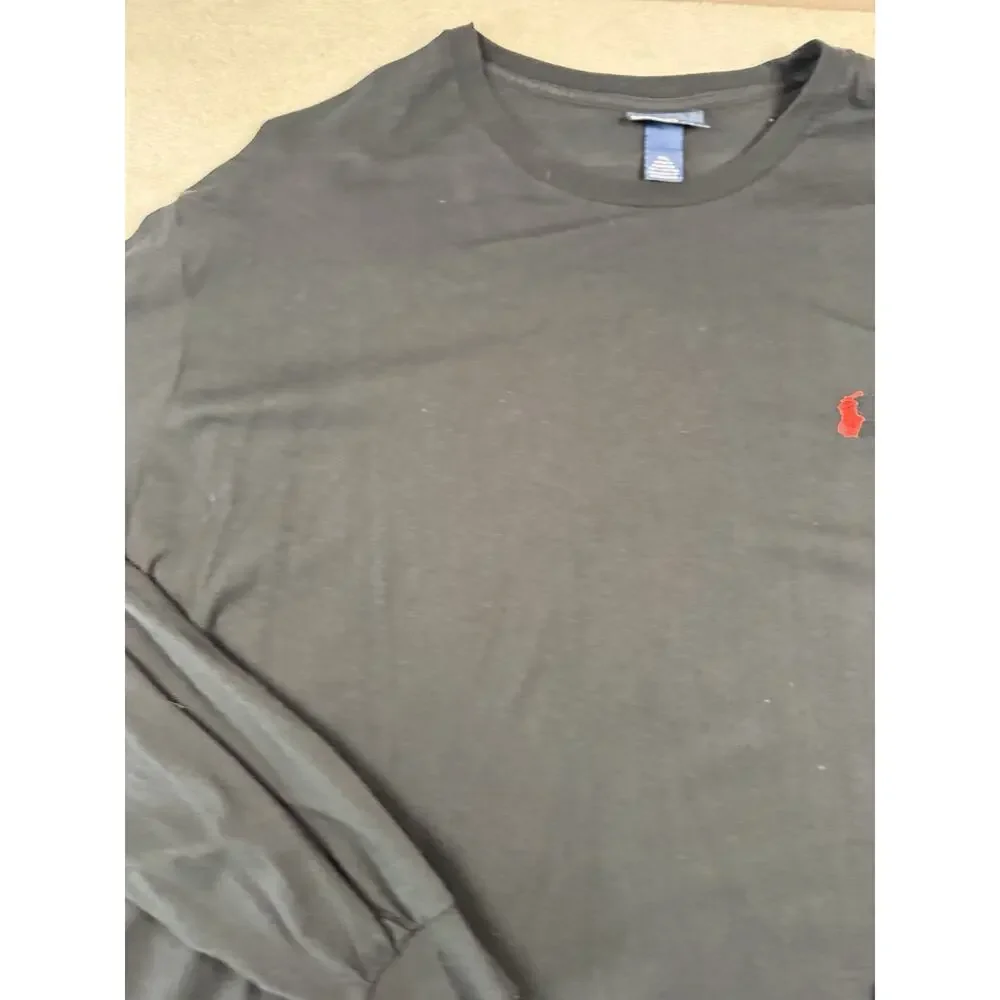 Polo Ralph Lauren Men’s XXL Black Long Sleeve T Shirt Red Pony Cotton